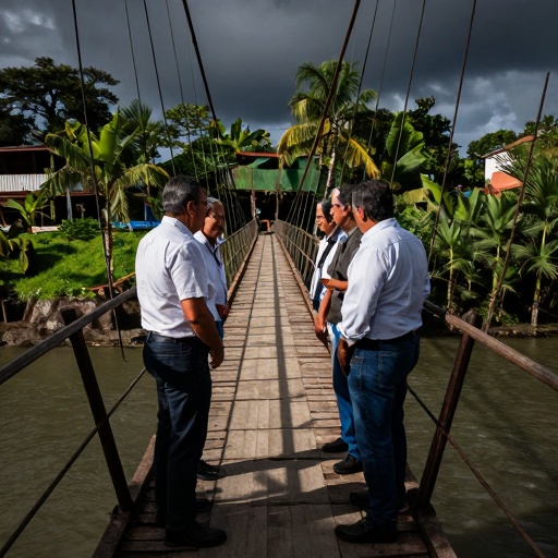 Prefectura del Guayas entrega puente peatonal sobre río Chimbo en Yaguachi