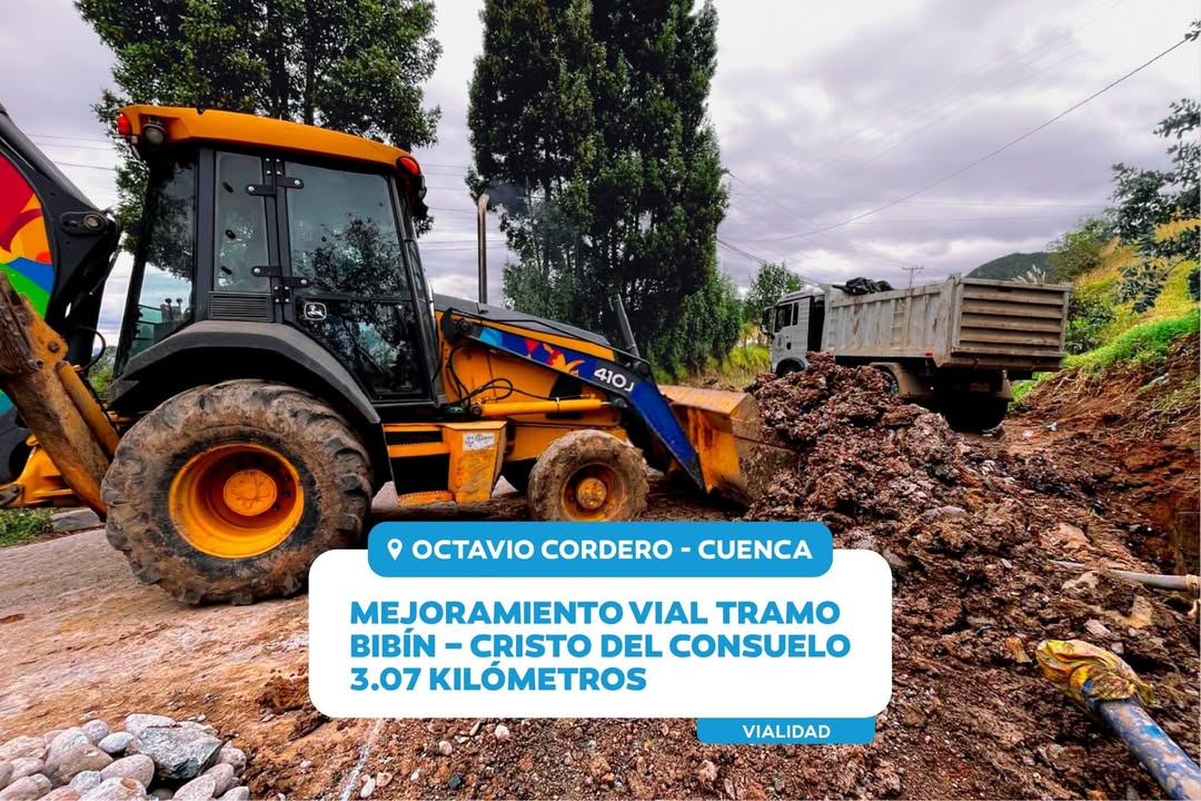 Prefectura de Azuay y Octavio Cordero mejoran 3 km de vía rural con inversión superior a $1 millón