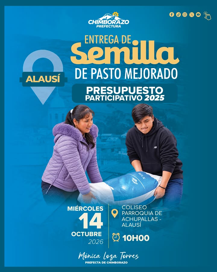 Prefectura de Chimborazo entrega insumos para mejorar ganadería en Achupallas