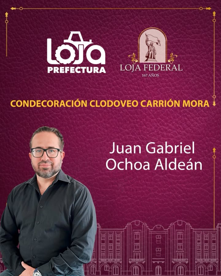 Prefectura de Loja condecora a investigador Juan Gabriel Ochoa por su aporte científico