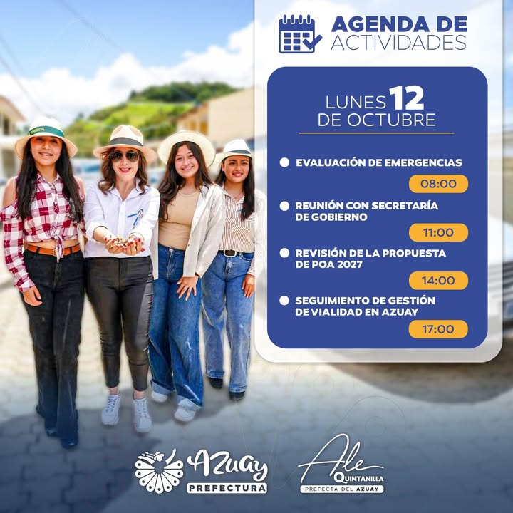 Prefectura de Azuay presenta agenda diaria para articular gestión provincial