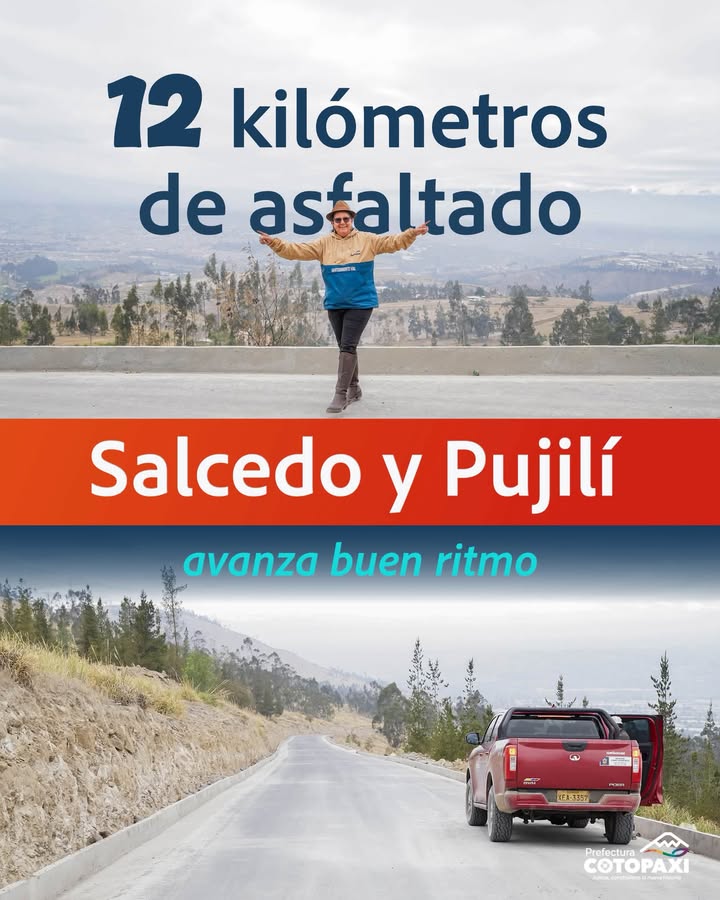 Prefectura de Cotopaxi avanza asfaltado de 12 km en vía E35 para conectar Salcedo y Pujilí