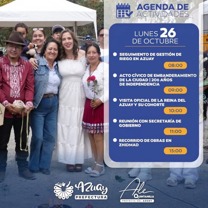 Prefectura de Azuay inicia semana con agenda operativa bajo gestión de Ale Quintanilla