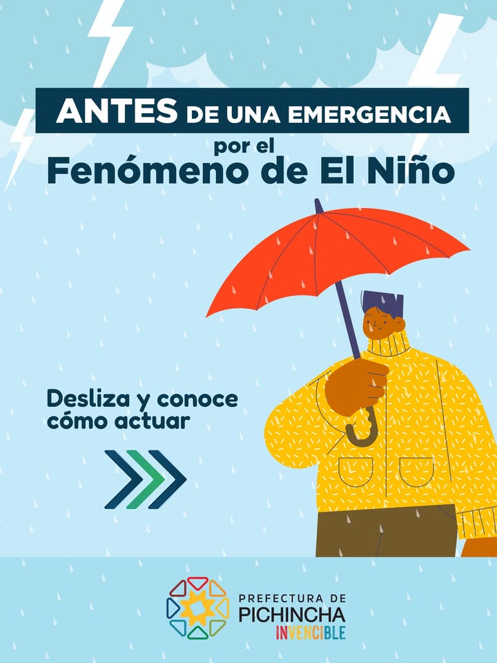 Prefectura de Pichincha alerta sobre prevención ante Fenómeno de El Niño