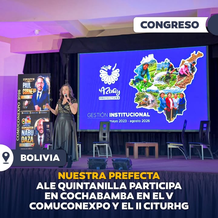 Prefectura de Azuay presenta gestión ambiental y vial en foros internacionales de Bolivia