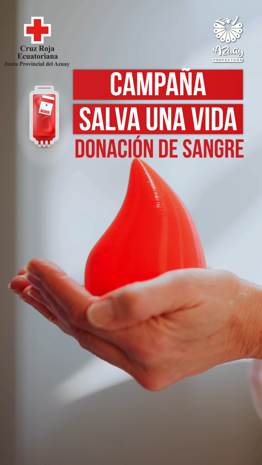 Prefectura de Azuay convoca campaña de donación de sangre en Cuenca