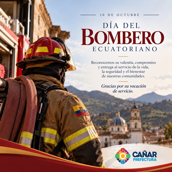 Prefectura de Cañar rinde homenaje a bomberos en su día