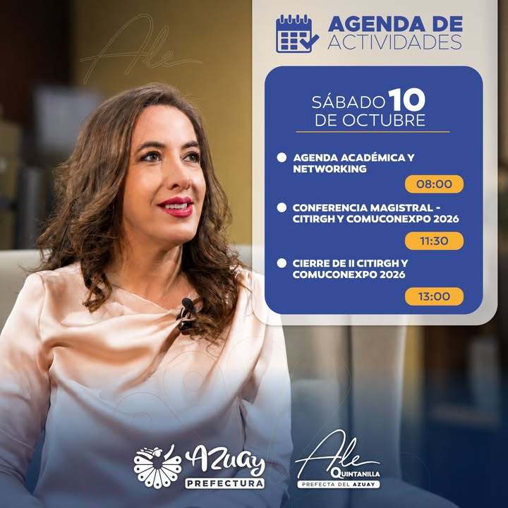 Prefectura de Azuay presenta agenda institucional para el sábado 10 de octubre