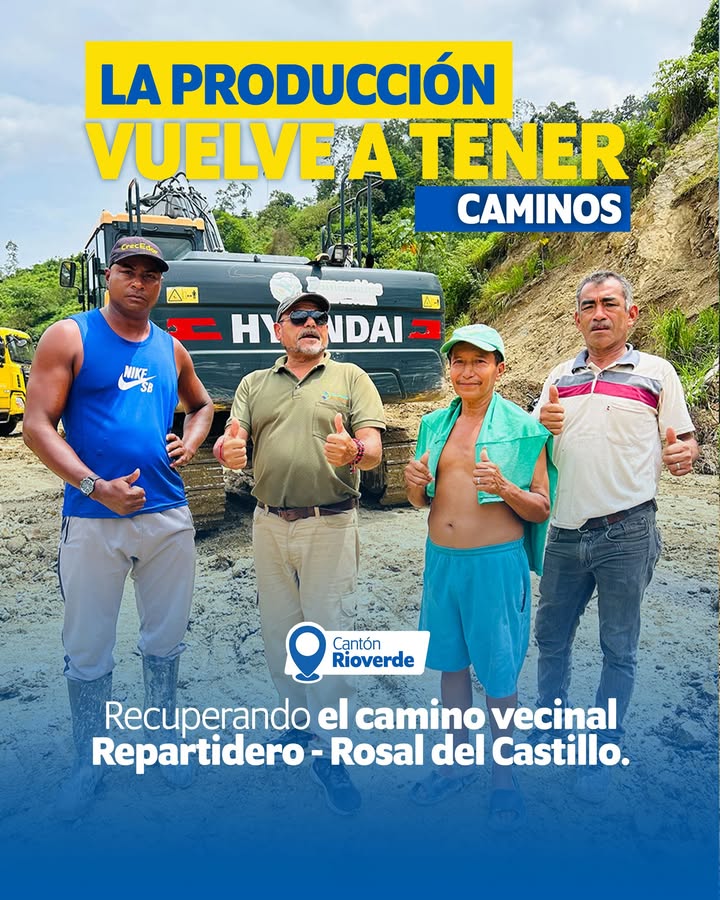 Prefectura de Esmeraldas reactiva vialidad rural en Montalvo para conectar a productores de Rioverde