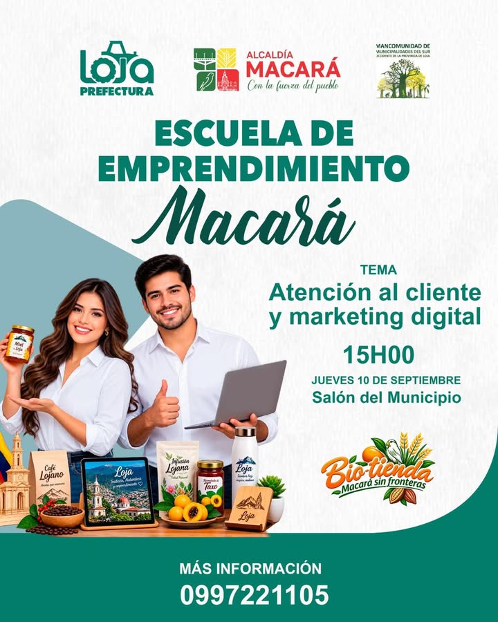 Prefectura de Loja ofrece capacitación en marketing digital para emprendedores de Macará