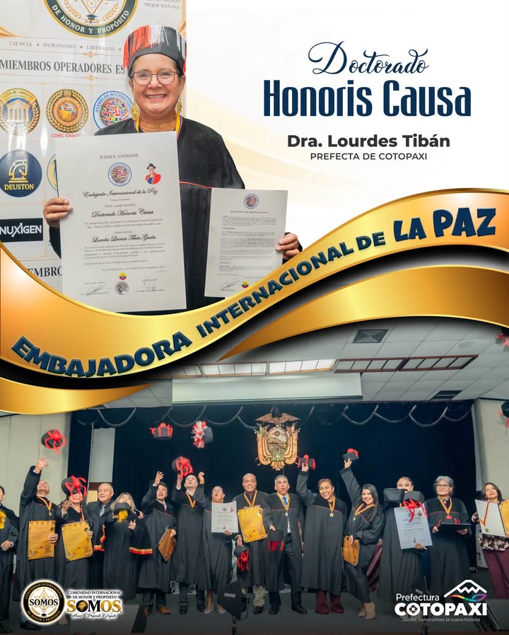 Prefectura de Cotopaxi: Lourdes Tibán recibe distinción internacional por liderazgo