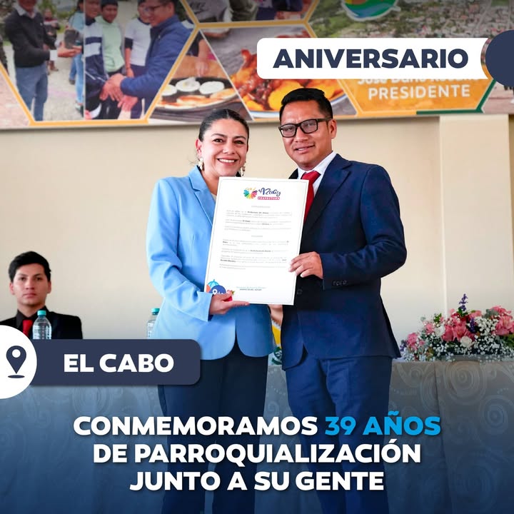 Prefectura de Azuay destaca inversión vial y desarrollo en El Cabo por sus 39 años