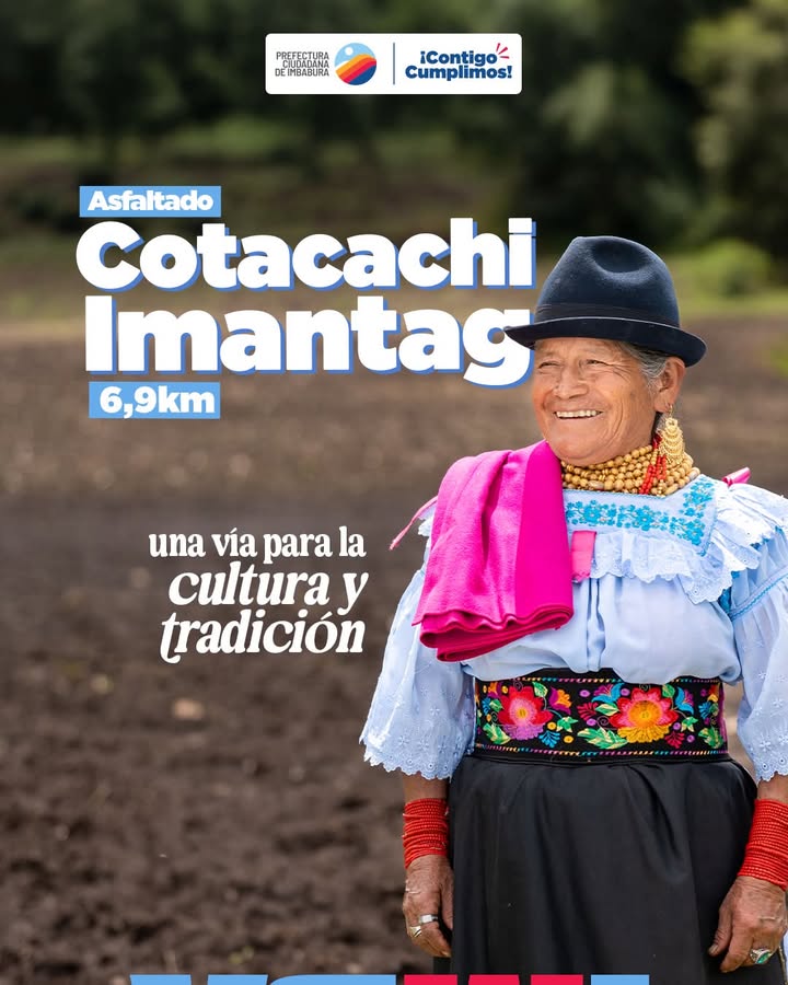 Prefectura de Imbabura asfalta 6,9 km en vía Cotacachi-Imantag para vincular comunidades