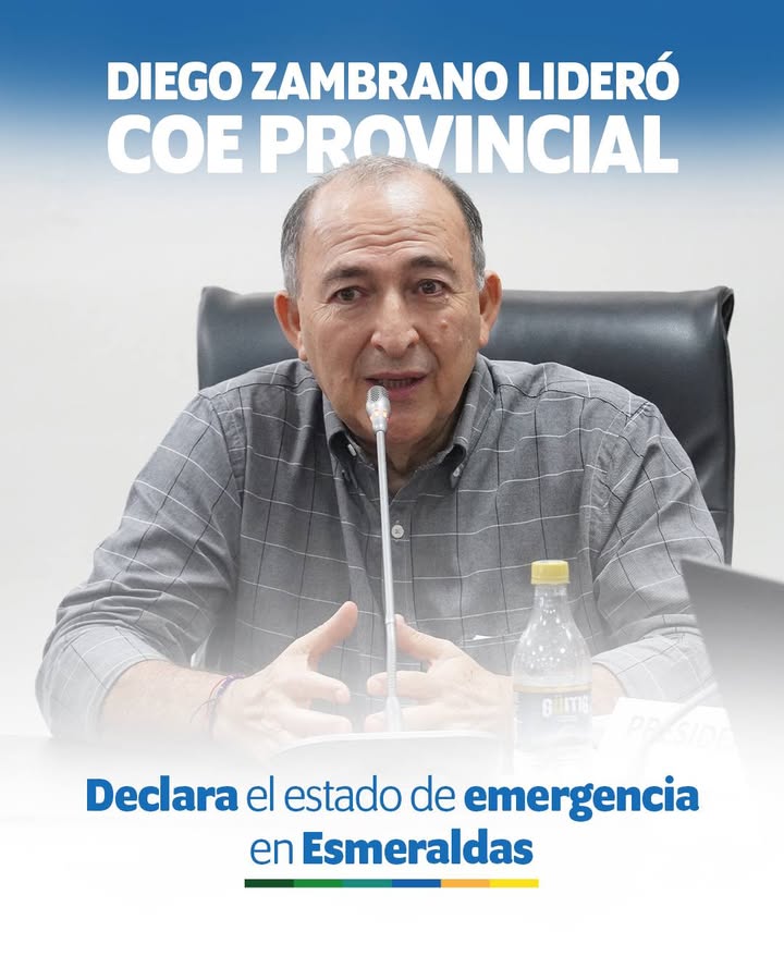 Prefectura de Esmeraldas declara Estado de Emergencia Provincial ante crisis institucional