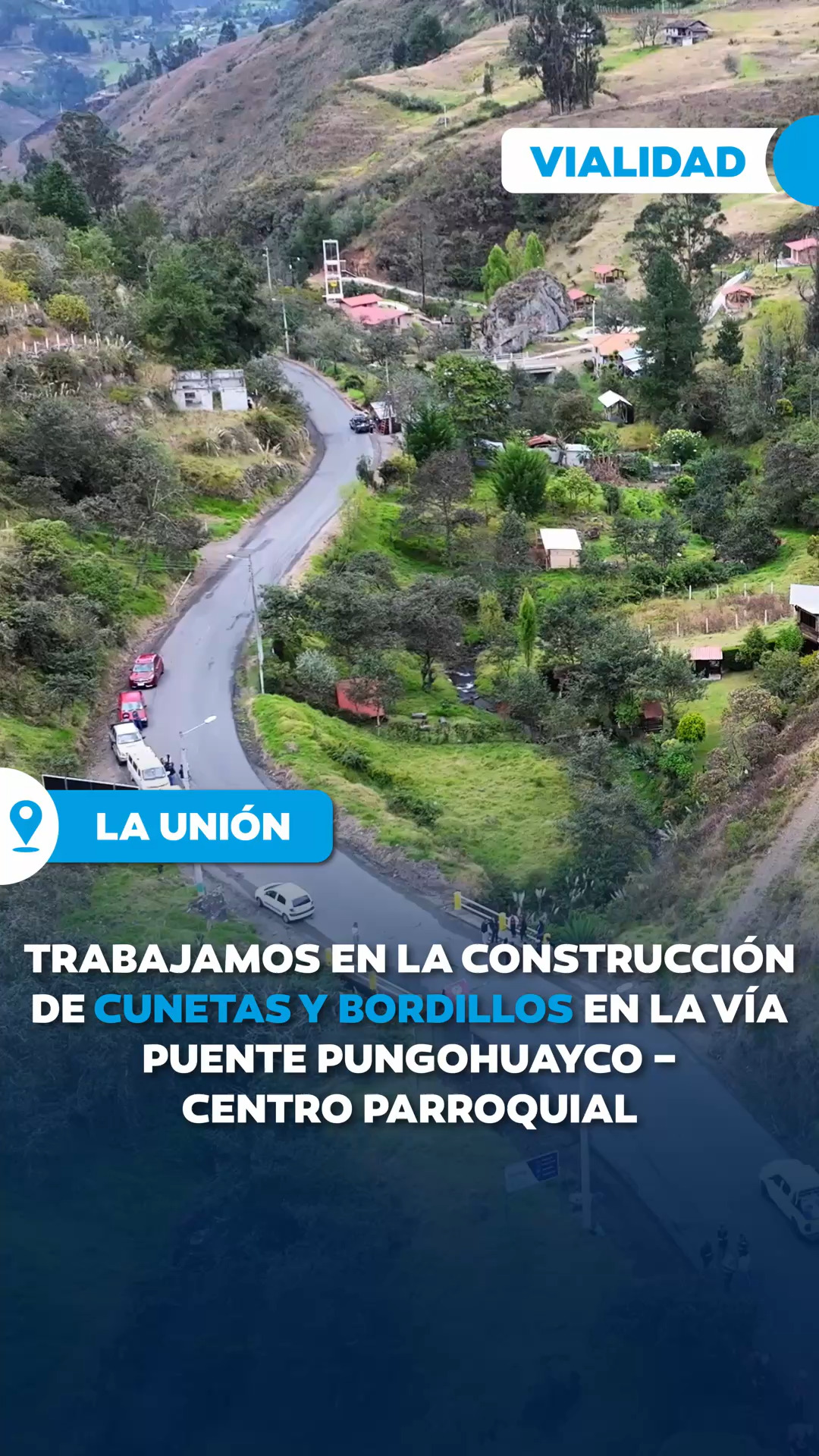 Prefectura de Azuay inicia obra vial en La Unión para mejorar seguridad en Puente Pungohuayco
