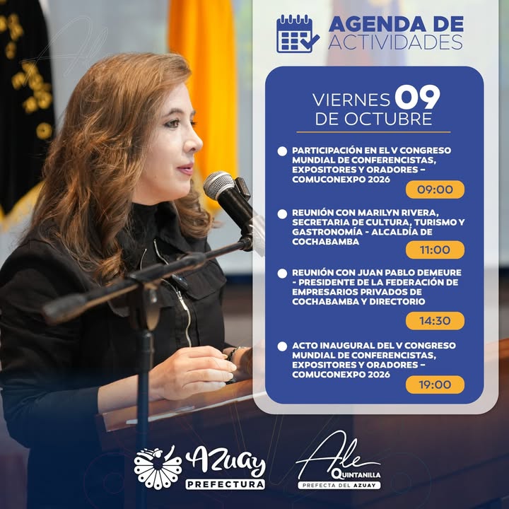 Prefectura de Azuay inicia feriado con agenda operativa bajo gestión de Ale Quintanilla