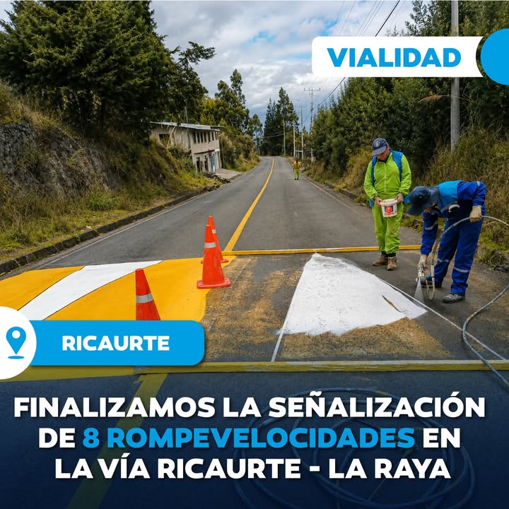 Prefectura de Azuay concluye instalación de 8 rompevelocidades en vía Ricaurte-La Raya