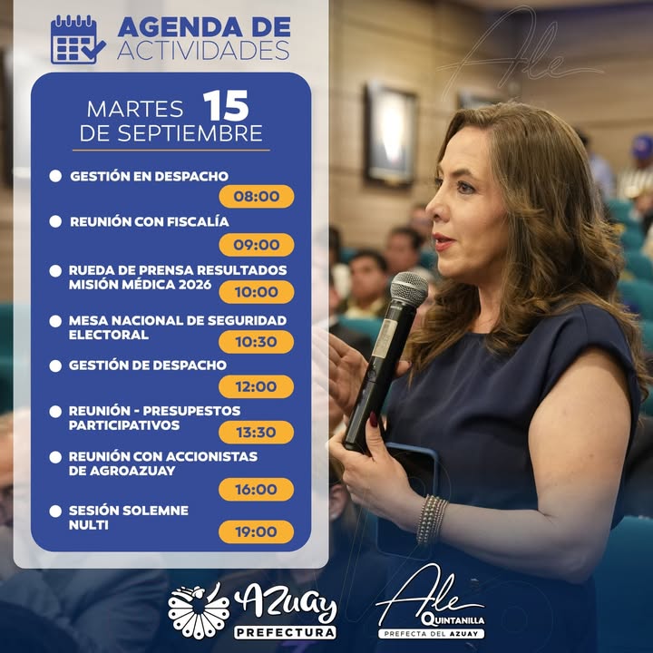 Prefectura de Azuay anuncia agenda productiva y sanitaria para el 15 de septiembre