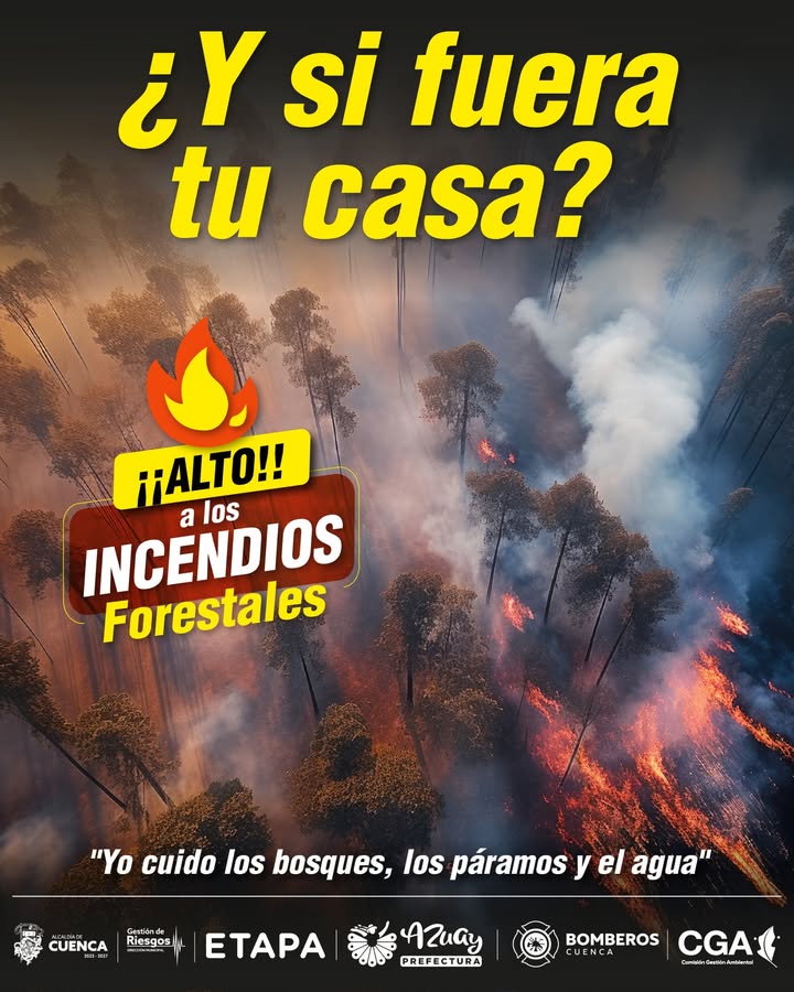 Prefectura de Azuay lanza campaña contra incendios forestales para proteger cuencas hídricas