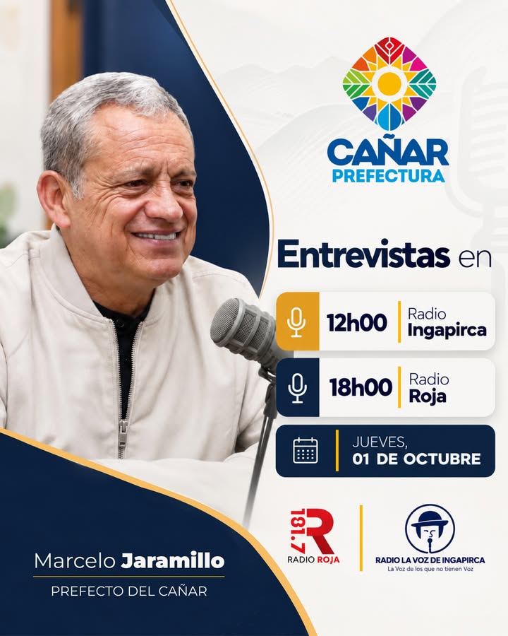 Prefectura de Cañar convoca a entrevistas con Marcelo Jaramillo para difundir avances provinciales
