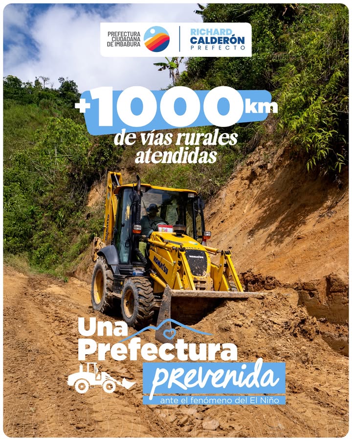 Prefectura de Imbabura supera 1.000 km de vías intervenidas para prevenir riesgos del Niño