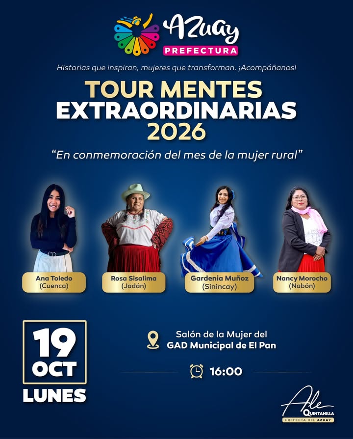 Prefectura de Azuay impulsa 'Mentes Extraordinarias' para visibilizar el talento femenino rural