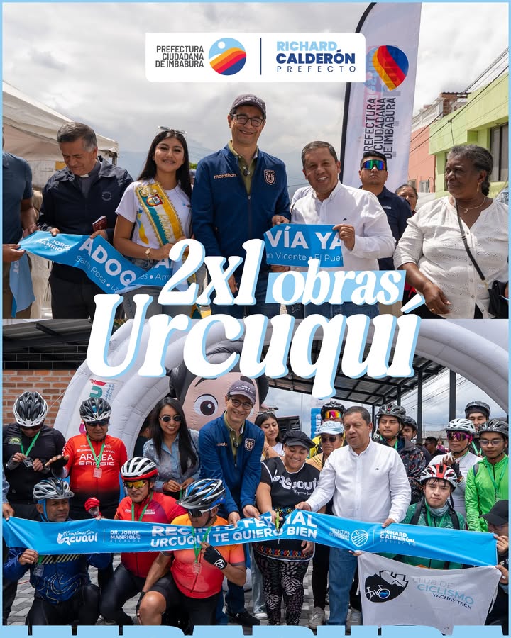 Prefectura de Imbabura entrega adoquinado y casetas feriales en Urcuquí