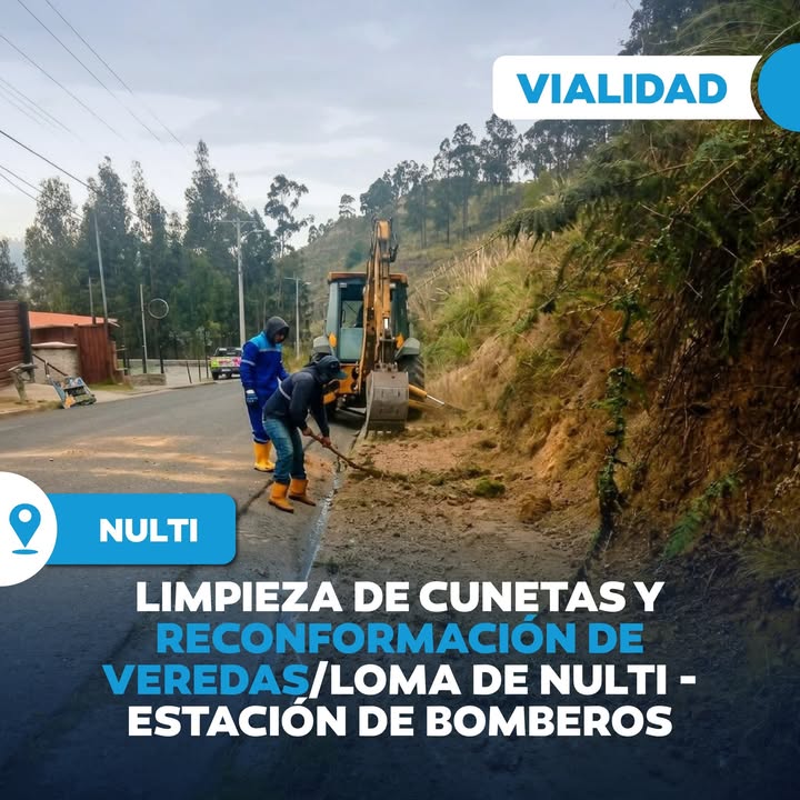 Prefectura de Azuay ejecuta minga vial en Loma de Nulti para mejorar conectividad rural