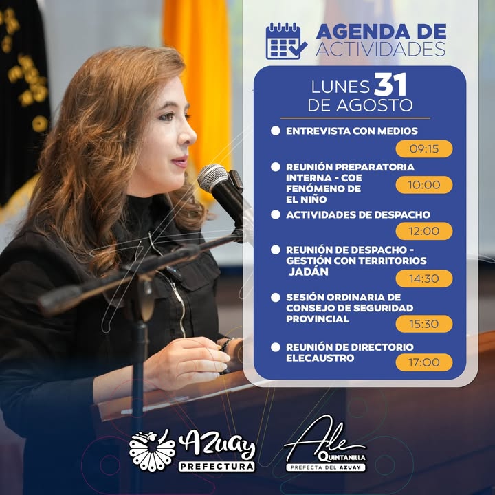 Prefectura de Azuay presenta agenda diaria y destaca gestión provincial
